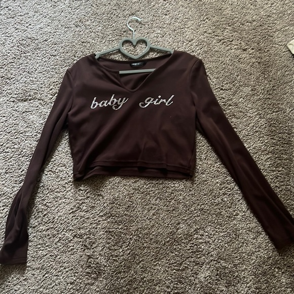Baby Girl Brown Crop Top - Picture 1 of 2